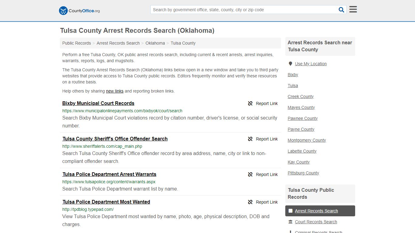 Arrest Records Search - Tulsa County, OK (Arrests & Mugshots)